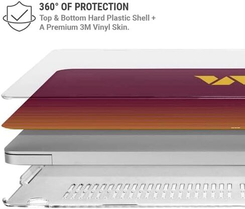 حافظة Skinit + غلاف متوافق مع جهاز MacBook Air 13in (2020) - تصميم منفصل مرخص رسميًا من NFL Washington Commanders in Saudi Arabia