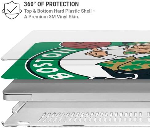 حافظة Skinit + غلاف متوافق مع جهاز MacBook Air 13in M1 (2021) - تصميم شعار كبير مرخص رسميًا من NBA Boston Celtics in Saudi Arabia