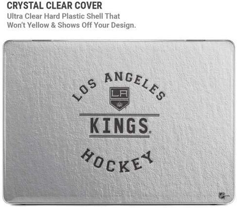 حافظة Skinit + غلاف متوافق مع جهاز MacBook Air 13in (2020) - تصميم نص أسود مرخص رسميًا من NHL Los Angeles Kings in Saudi Arabia