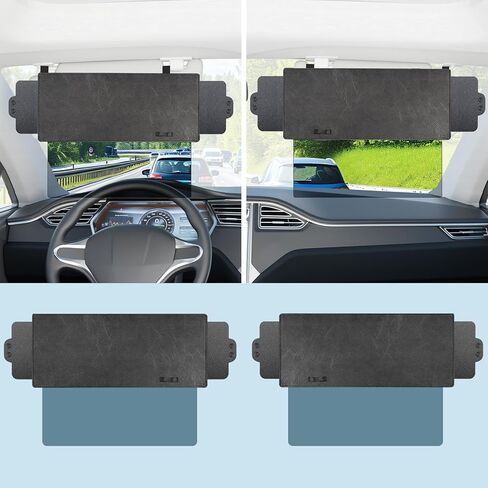 Veharvim Sun Visor Extender for Car with 2 Side Sunshade, Polarized UV400 Visor Extender Attachment for Car Visor with PC Lens,Anti-Glare for Safe Driving in Saudi Arabia