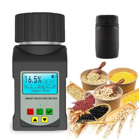 جهاز اختبار رطوبة الحبوب، جهاز قياس الرطوبة بكوب INFURIDER، جهاز قياس رطوبة عالي الدقة لـ 25 حبة مثل حبوب القهوة وحبوب الكاكاو والقمح، أداة قياس درجة الحرارة المحمولة مع تخزين البيانات in Kuwait