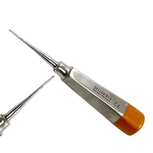 1.5mm Tip Dental Luxating Root Pick Elevator, Gold Color Coded Hollow Handle - Tooth and Molar Extraction German Stainless Steel Instruments in Saudi Arabia