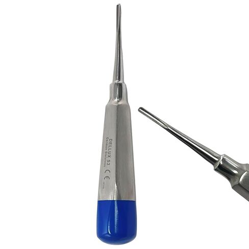 Dental Root Tip Extraction Elevator, 3mm Straight Tip, Luxating Pick - Molar and Tooth Extracting Tool - Blue Color Coded - German Steel (1PC) #S3 in Saudi Arabia