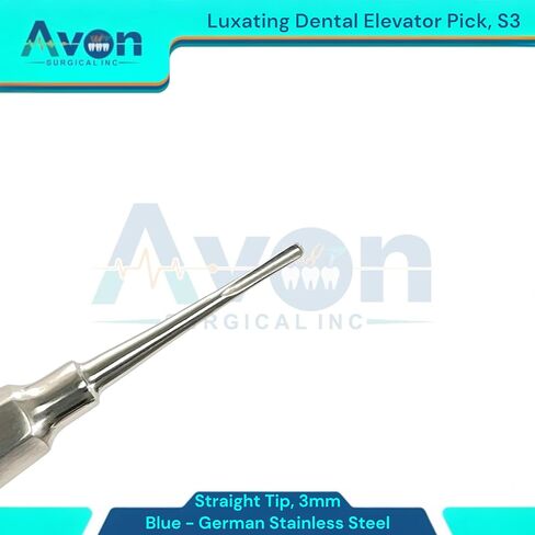 Dental Root Tip Extraction Elevator, 3mm Straight Tip, Luxating Pick - Molar and Tooth Extracting Tool - Blue Color Coded - German Steel (1PC) #S3 in Saudi Arabia