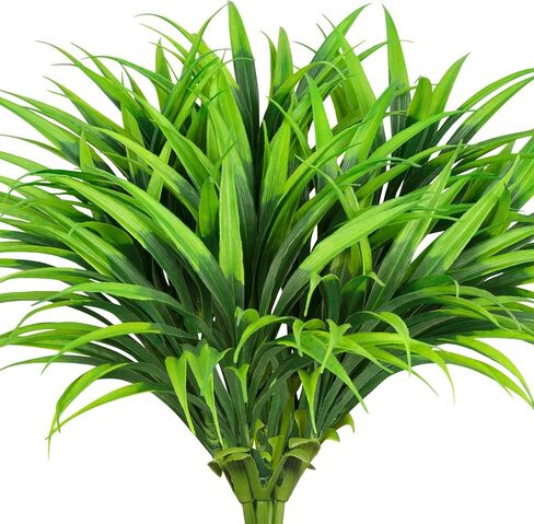 Ouddy Decor 20 Pcs Fake Outdoor Plants Artificial Grass Greenery Stems Faux Plastic Plants UV Resistant in Saudi Arabia