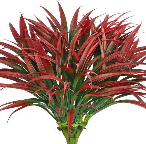 Ouddy Decor 20 Pcs Fake Outdoor Plants Artificial Grass Greenery Stems Faux Plastic Plants UV Resistant in Saudi Arabia