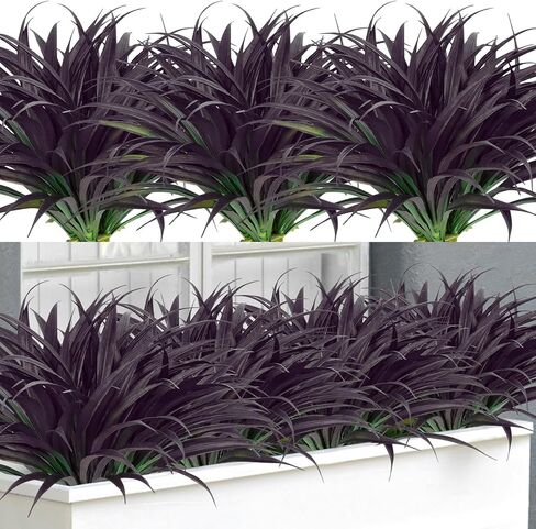 Ouddy Decor 20 قطعة نباتات خارجية وهمية عشب صناعي سيقان نباتات بلاستيكية صناعية مقاومة للأشعة فوق البنفسجية in Kuwait