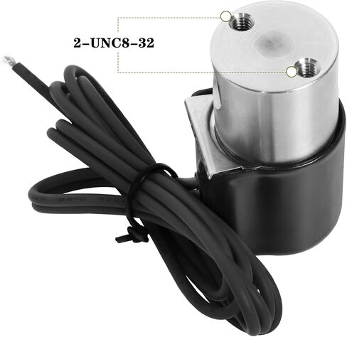 1/8" NPT Stainless Steel 12V DC Normally Closed Electric Solenoid Valve, Nitrile (NBR) Seal, 0.078" Orifice, 300 PSI, Water/Methanol Compatible, Black Lead Wires in Saudi Arabia