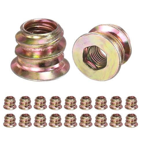 20 قطعة M5x8mm إدراجات مترابطة للخشب والبلاستيك والمعادن، برغي محرك سداسي في المكسرات للأثاث، فولاذ كربوني مطلي بالزنك، إصلاح الثقوب المقلمة في الألواح الرقيقة تتضمن مفتاح ربط سداسي in Kuwait