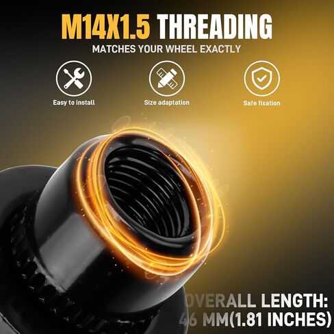 20PCS M14x1.50 Wheel Lug Nuts Compatible with Land Rover LR3 LR4 Range Rover Sport Discovery, 0.87" Hex 1.81" Length Lug Nuts Replace #RRD500510 RRD500290 (Black) in Saudi Arabia