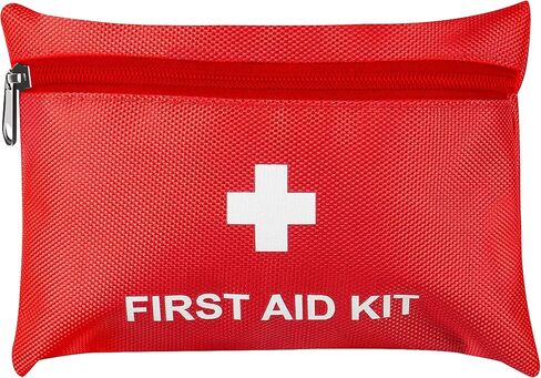 ASA TECHMED Mini First Aid Kit Travel Size, Small Red Kit with Emergency Foil Blanket, CPR Respirator, Scissors for Travel, Home, Office, Vehicle, Camping, Workplace & Outdoor. Lightweight 100 Pieces in Saudi Arabia