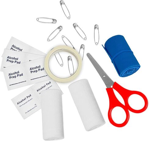 ASA TECHMED Mini First Aid Kit Travel Size, Small Red Kit with Emergency Foil Blanket, CPR Respirator, Scissors for Travel, Home, Office, Vehicle, Camping, Workplace & Outdoor. Lightweight 100 Pieces in Saudi Arabia