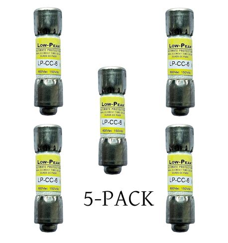 5-حزمة جديدة LP-CC-6 LP-CC-6A LP-CC 6A 600Vac صمام تأخير الوقت، LP-CC-6 فئة CC خرطوشة الصمامات 6A 600V-AC D666186 in Kuwait