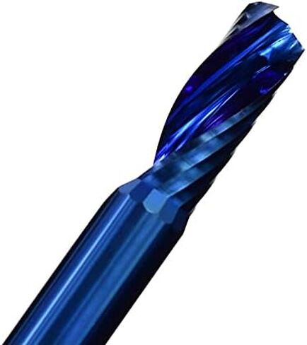 1pcs 3.175mm Shank Tungsten Carbide Single Flute End Mills Mill Nano Blue Coated CNC Router Bit Spiral Milling for Aluminum Cutting(3.175x25x50mm) in Saudi Arabia