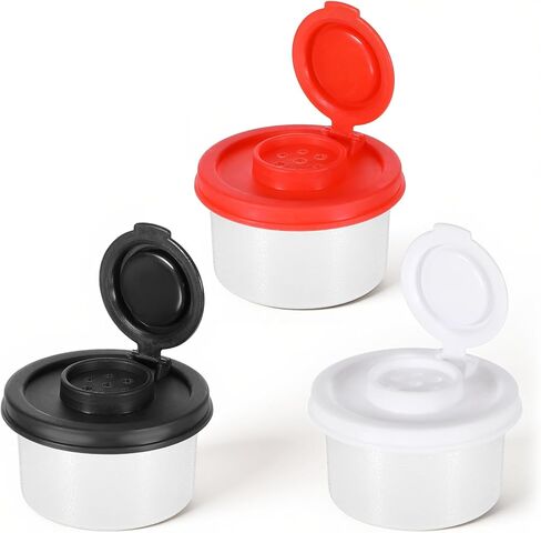 3 Pcs Salt and Pepper Shakers with Moisture Proof Lids Mini Salt and Pepper Shakers Set Small Spice Dispenser Transparent Plastic Travel Seasoning Dispenser Bottles for Kitchen Travel Camping in Saudi Arabia