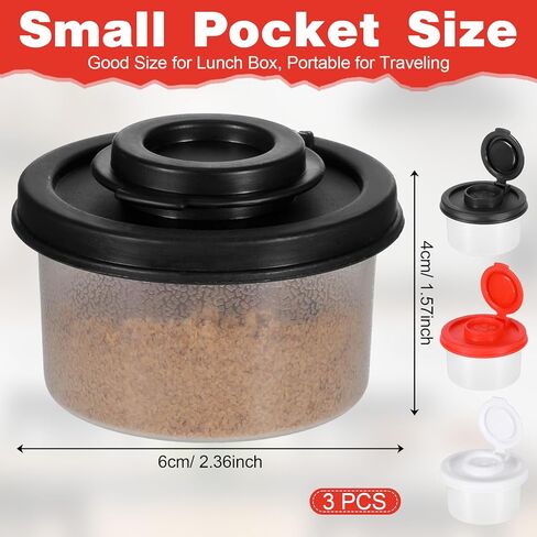 3 Pcs Salt and Pepper Shakers with Moisture Proof Lids Mini Salt and Pepper Shakers Set Small Spice Dispenser Transparent Plastic Travel Seasoning Dispenser Bottles for Kitchen Travel Camping in Saudi Arabia