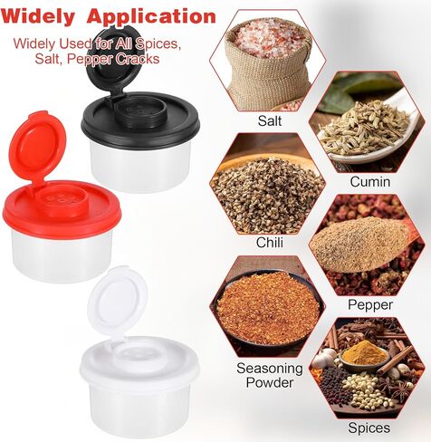 3 Pcs Salt and Pepper Shakers with Moisture Proof Lids Mini Salt and Pepper Shakers Set Small Spice Dispenser Transparent Plastic Travel Seasoning Dispenser Bottles for Kitchen Travel Camping in Saudi Arabia