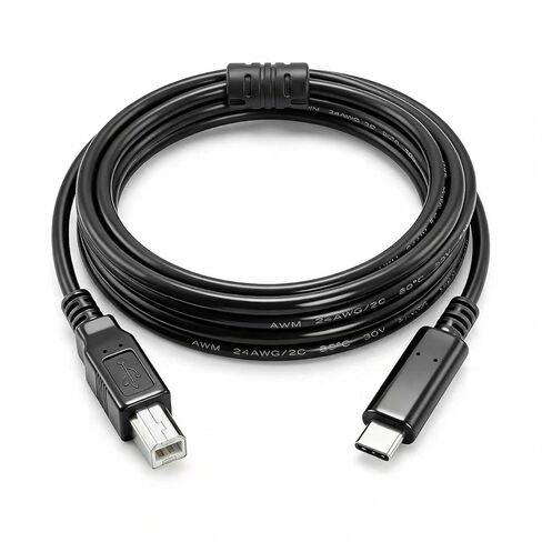 كابل طابعة USB B إلى USB C بطول 6.6 قدم، سلك طابعة من النوع B إلى النوع C لجهاز MacBook Pro، Air، كابل MIDI لبيانو Yamaha Casio الرقمي in Saudi Arabia
