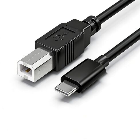 كابل طابعة USB B إلى USB C بطول 6.6 قدم، سلك طابعة من النوع B إلى النوع C لجهاز MacBook Pro، Air، كابل MIDI لبيانو Yamaha Casio الرقمي in Saudi Arabia