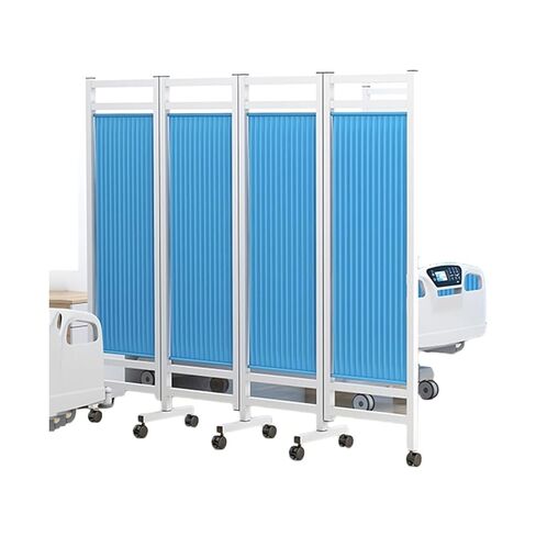 6 Panel Movable Room Divider,Hospitals Privacy Screen with Brake Wheels,Nylon Fabric Standing Door Partition,Available in 6 Colors(Color 2,5-Panel) in Saudi Arabia