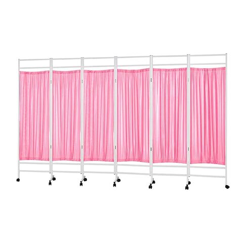 6 Panel Movable Room Divider,Vertical Door Partition for Privacy,Hospitals Privacy Screen with Brake Wheels,Available in 6 Colors(Color 1,6-Panel) in Saudi Arabia
