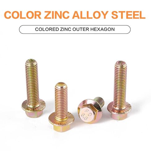 40PCS M8 x 16mm 20mm 25mm 30mm Metric Flange Hexagon Bolt with nut Assortment Kit，Alloy Steel Grade 8.8，Yellow Zinc Plated，Metric Allen Hex Drive，Fully Threaded in Saudi Arabia