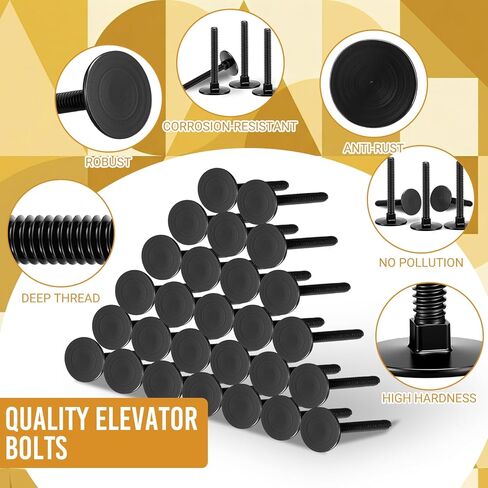 Moxweyeni 60 Pcs Elevator Bolts 1/4-20 x 2 Inch High Strength Flat Head Bolts with Square Neck Washers Galvanized Steel Elevator Fasteners for Decks, Pavilion, Clamp Holders, Motor Homes in Saudi Arabia