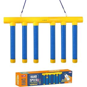 Reflective Drop Stick Challenge Game, Hand Eye Coordination Reflex Training Toy, 3 Adjustable Speed Modes, Catching Sticks Game (Yellow) in Saudi Arabia