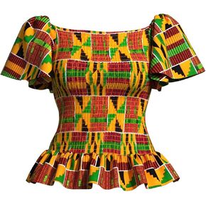 African T Shirts for Women Short Sleeves Top Shirt Dashiki Off Shoulder Sexy Slim Fit Tees in Saudi Arabia