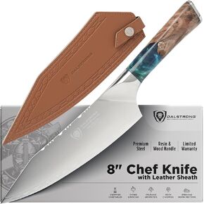 Dalstrong Chef Knife - 8 inch - Valhalla Series - Premium 9CR18MOV HC Steel - Celestial Resin & Wood Handle - Razor Sharp - Kitchen Cooking Chef's Knife - Leather Sheath in Saudi Arabia