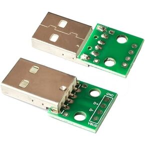 10PCS DIY Male Connector/MINI Micro USB to DIP Adapter 2.54mm 5pin Female Connector KIT(USB Male) in Kuwait