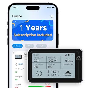 RV Pet Temperature Monitor, 4G Cellular Remote Monitor with CO₂, HCHO, TVOC, Temp & Humidity Alerts, Power Outage Alerts for Vacation Homes & Server Rooms, Includes 1-Year Subscription in Saudi Arabia