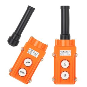 5 قطعة COB61-Up-Down مفتاح زر الضغط للرافعة ، البرتقال رافعة قلادة محطة التحكم مفتاح بـزر دفع مع برميل كابل مطاطي in Kuwait