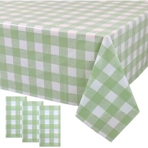 3 Packs Pink Gingham Tablecloth 54 x 108 Inches Pink and White Checkered Disposable Plastic Waterproof Picnic Table Cover for Camping and Birthday Party Supplies in Saudi Arabia