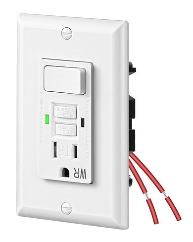 DEWENWILS 20A GFCI Switch Outlet Combo، منفذ كهربائي GFCI مقاوم للعبث، مخرج GFCI 20 أمبير، قاطع دائرة خطأ أرضي مقاوم للطقس، اختبار ذاتي مع مؤشر LED، مدرج في قائمة ETL، أبيض in Saudi Arabia