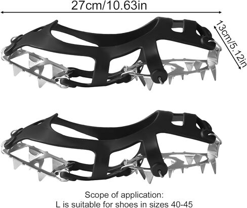 Anti-Slip Stainless Steel Crampons | Ice Cleats for Shoes and Boots - Shoes Snow Spikes | for Men Winter Outdoor Hiking Walking Climbing Fishing Sports Garden Park Backyard Courtyard in Saudi Arabia