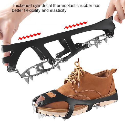 Anti-Slip Stainless Steel Crampons | Ice Cleats for Shoes and Boots - Shoes Snow Spikes | for Men Winter Outdoor Hiking Walking Climbing Fishing Sports Garden Park Backyard Courtyard in Saudi Arabia