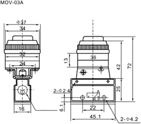 G1/8 "MOV-03A صمام فطر لحظي ذو موقعين ثلاثي الاتجاه ميكانيكي هوائي in Saudi Arabia