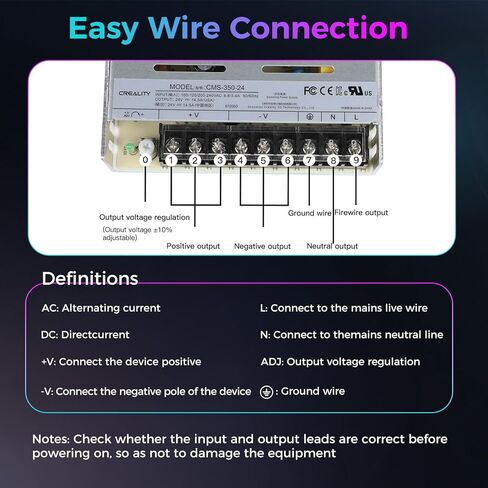 Creality Official K1 SE/K2 SE 350W Power Supply, Original 3D Printer Switch Power Supply for Creality K1/K1C/Ender 3 V3/Ender 3 V3 SE/V3 KE/Ender 3 S1/S1 Pro/S1 Plus/Ender 3 V2/Ender 3 Neo/CR 10 SE in Saudi Arabia