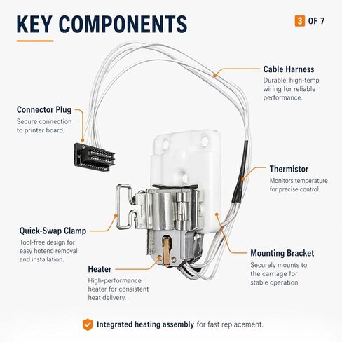 مجموعة تسخين Hotend للطابعة ثلاثية الأبعاد A1 مع مجموعة الثرمستور - أجزاء بديلة لسخان درجة الحرارة العالية لطابعات Bambu Lab A1 / A1 MINI ثلاثية الأبعاد، ملحق كتلة التسخين سهل التركيب in Kuwait