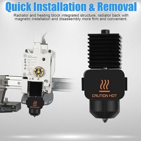 3D Printer 0.4mm Hotend Kit for Bambu Lab A1/A1 Mini, Upgrade Hot End Assembly with 0.2/0.6/0.8mm Hardened Steel Nozzle Hot End Kit Extruder Replacement & Silicone Sock for Bambu Lab in Saudi Arabia