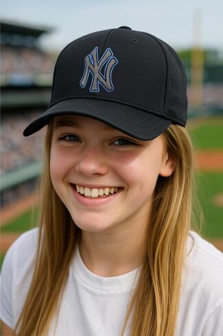 Officially Licensed New York Youth Boys Girls Baseball Hat Classic MVP Kids Adjustable NY Embroidered Home Team Logo Black Sports Cap in Saudi Arabia
