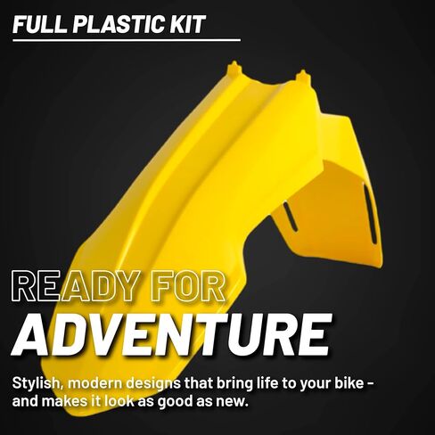 Polisport Motocross (MX) طقم بلاستيكي طبق الأصل لسوزوكي RMZ 450 (2008-17) - جودة OEM، متينة ومرنة ومثالية - أصفر / أسود / أبيض in Saudi Arabia