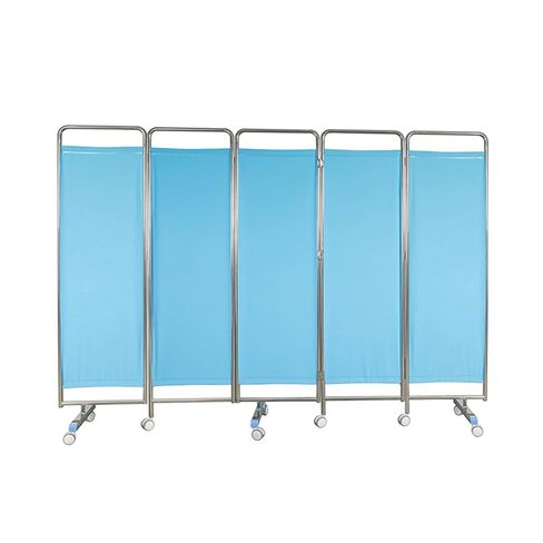 3-5 Panel Privacy Screen,304 Stainless Steel Standing Door Partition,Folding Room Divider with Wheels,PVC Fabric Creates Privacy(5-Panel) in Saudi Arabia