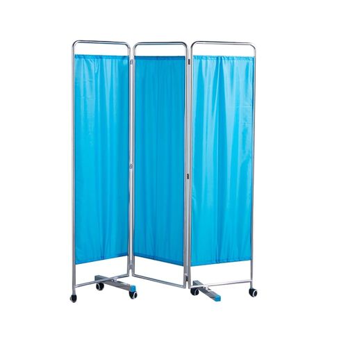 6 Panel Nylon Privacy Screen,Folding Room Divider with Wheels,Stainless Steel Standing Door Partition,Blackout Cloth Creates Privacy(Blue,4-Panel) in Saudi Arabia