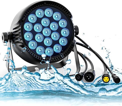 IP65 Waterproof Par Light, 250W RGBW LED Outdoor Stage Light, Uplights Wash/Strobe Lights with DMX512 & Sound Activated, Waterproof LED Par for Party Outdoor Backyard Christmas Wedding in Saudi Arabia
