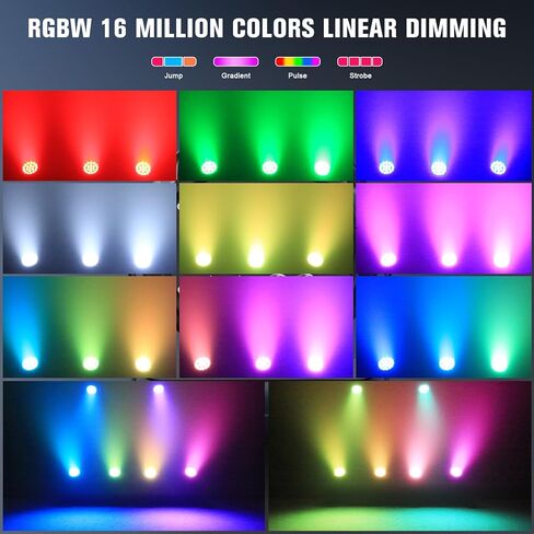 IP65 Waterproof Par Light, 250W RGBW LED Outdoor Stage Light, Uplights Wash/Strobe Lights with DMX512 & Sound Activated, Waterproof LED Par for Party Outdoor Backyard Christmas Wedding in Saudi Arabia
