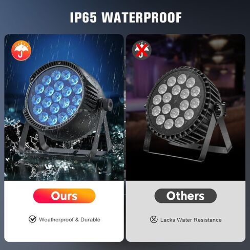 IP65 Waterproof Par Light, 250W RGBW LED Outdoor Stage Light, Uplights Wash/Strobe Lights with DMX512 & Sound Activated, Waterproof LED Par for Party Outdoor Backyard Christmas Wedding in Saudi Arabia