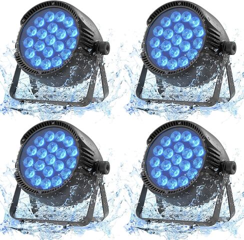IP65 Waterproof Par Light, 250W RGBW LED Outdoor Stage Light, Uplights Wash/Strobe Lights with DMX512 & Sound Activated, Waterproof LED Par for Party Outdoor Backyard Christmas Wedding in Saudi Arabia
