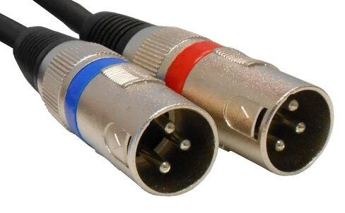 Audio2000'S ADC203S2 حزمتان احترافيتان بطول 6 أقدام مزدوج XLR أنثى (XLRF) إلى ثنائي XLR ذكر (XLRM) كابلات صوت/تسجيل/ميكروفون متوازنة، أسود، أحمر، أزرق in Saudi Arabia